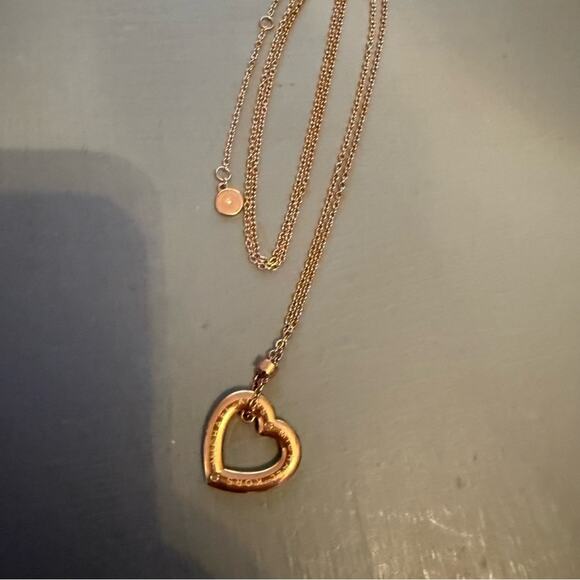 Michael Kors Rose Gold Long Heart Pendant Necklace - Picture 5 of 14